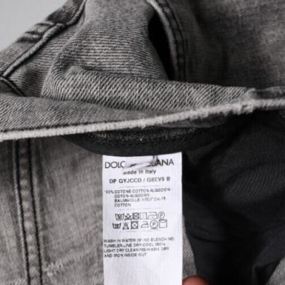 DOLCE & GABBANA Jeans Two Tone Gray Cotton Denim Men Trouser IT50