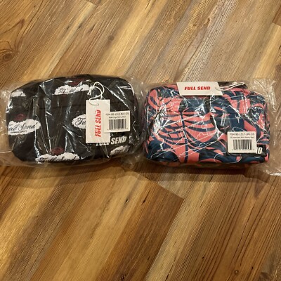 Lot Of 2 Nelk Boys Full Send Logo Canvas Fanny Pack Waist Belt Bag Rose & Hawaii