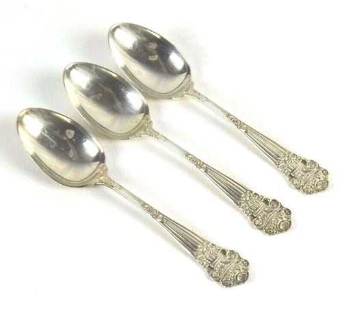Towle Georgian 3 Teaspoons Pierced Sterling Silver Victorian Flatware Antique