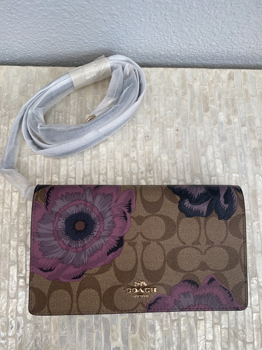 Coach Anna Foldover Crossbody Clutch With Kaffe Fassett Print