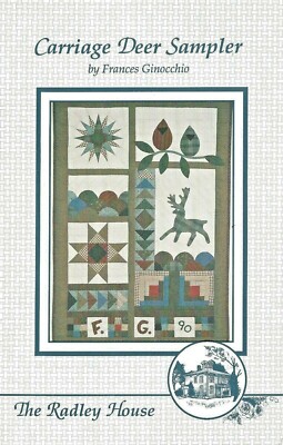 Carriage Deer Sampler Pieced Wall Quilt PATTERN by The Radley House VTG 1990s