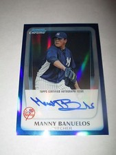 MANNY BANUELOS 2011 Bowman Chrome BLUE REFRACTOR Autograph #108/150 AUTO Braves