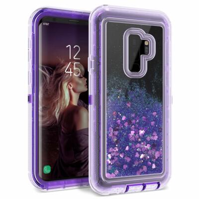 For Samsung Galaxy S9/S9 Plus ShockProof Bling Liquid Glitter  Defender Case