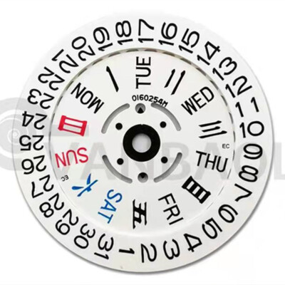 White English Chinese Week Date Disk Wheel Set Fit for Movement NH35 NH36 Date@3
