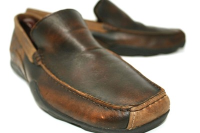 Skechers Men S Dragon Socks Suck Brown Leather Slip On Loafers