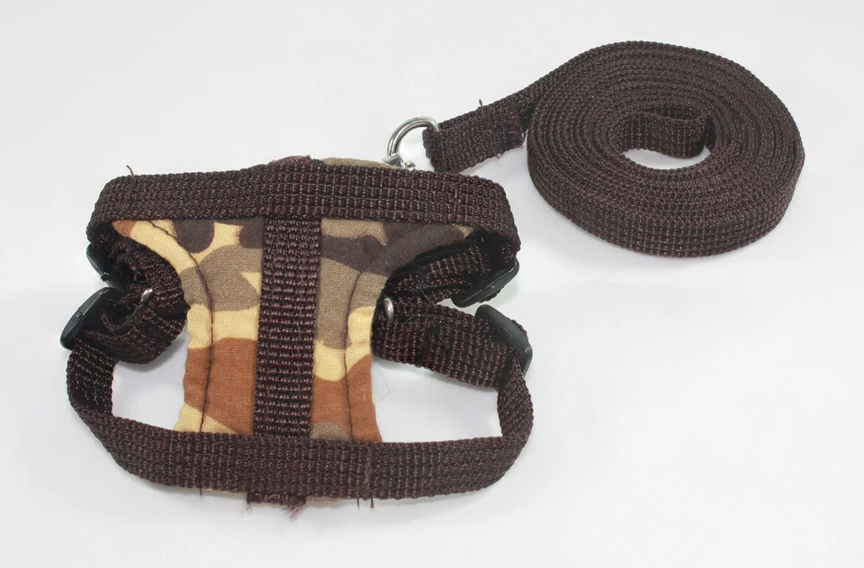 Brown Leashes lead pet soft harness small pet guinea rat Hamster Ferret leveret