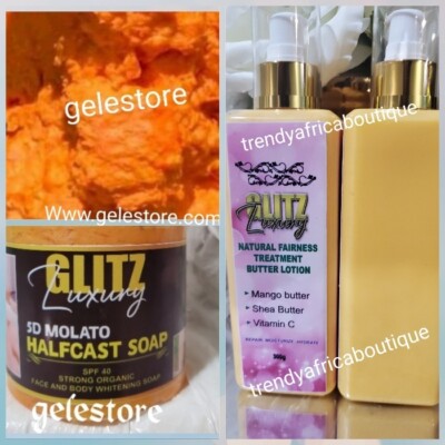 2pcs. Glitzluxury NATURAL FAIRNESS TREATMENT LOTIONx 1 & 5D MOLATO HC soap   