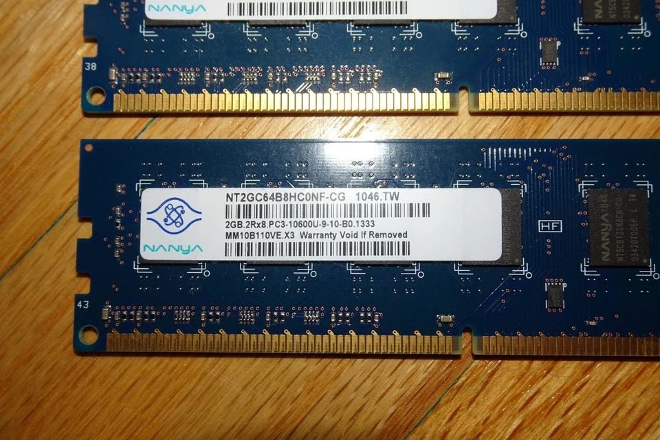 Nanya 2GB 2Rx8 PC3-10600U-9-10-B0.1333 NT2GC64B8HC0NF-CG Memory Ram Sticks x3 - Image 2 of 3