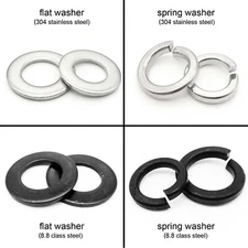 M1.6M2M2.5M3-M24 SUS304 Black Flat Plain Spring Split Lock Washer Elastic Gasket