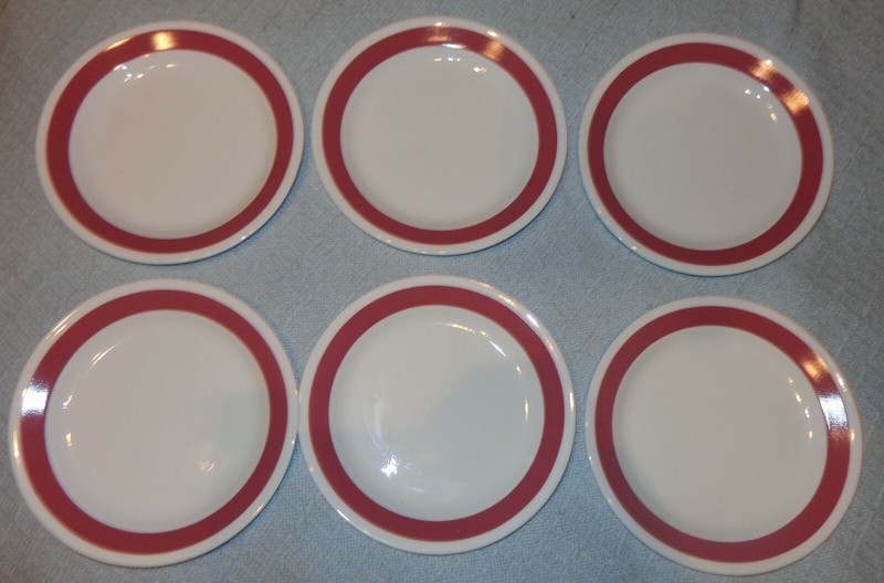 6 HTF CORELLE ROSE SUNDANCE BREAD PLATES 7- 1/4" MAUVE WIDE BAND