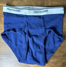 Vintage Boys FOTL Fruit Of The Loom Briefs Size Med Blue Youth