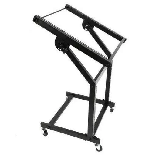 19U Studio DJ Rack Stand Cart for Network Mixer Music Audio Equipment on Wheels - Image 3 of 4