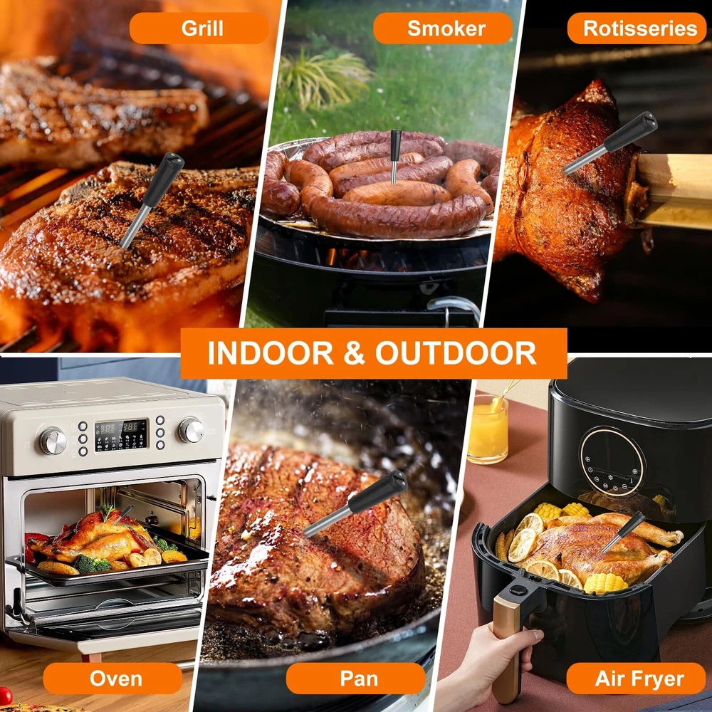 Wireless Meat Thermometer, Smart Bluetooth Meat Thermometer Digital with Alar...