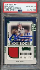 Mac Jones Signed 2021 Panini Contenders Rookie Ticket Green Relic #RTS-MJO - Aut