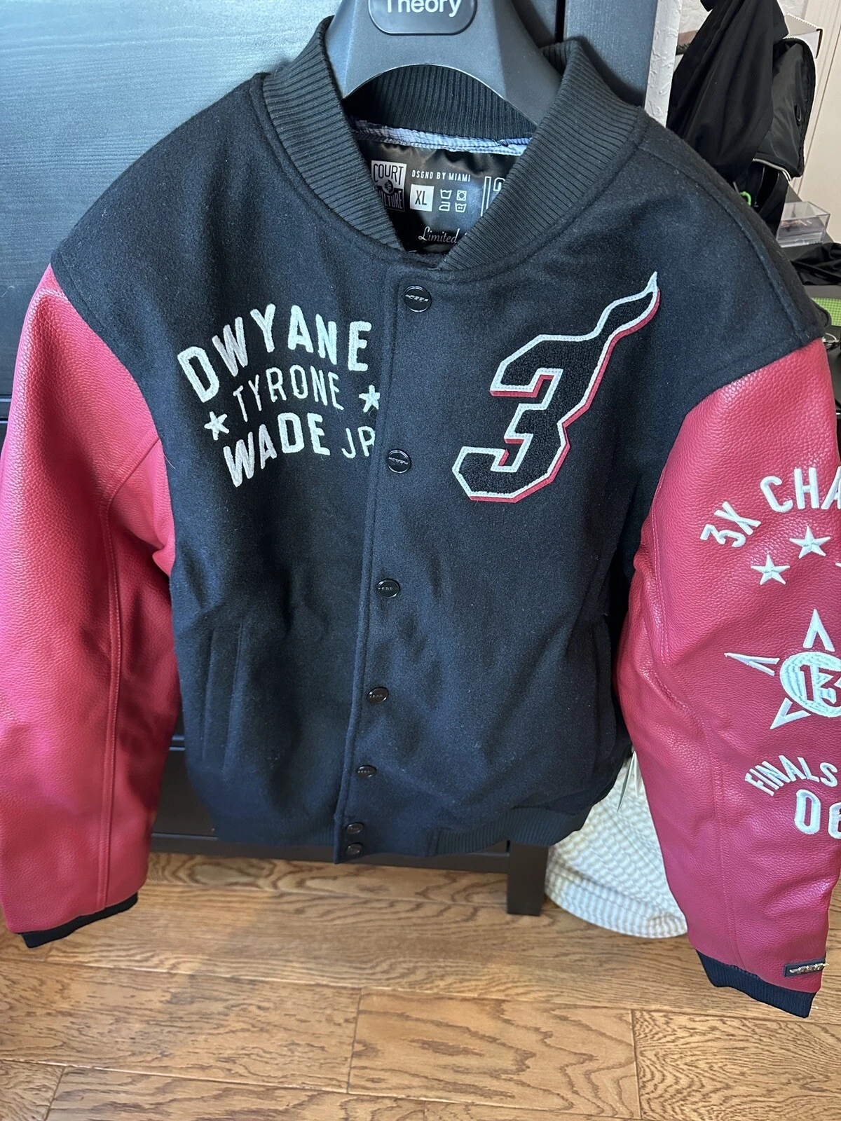 Dwyane Wade Miami Heat Court Culture Legacy Letterman Jacket Size XL #'d 240/333