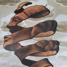 RIND (Like Spiral Skin of a Fruit Floating in Clouds 1955) M C Escher 11x7 Print