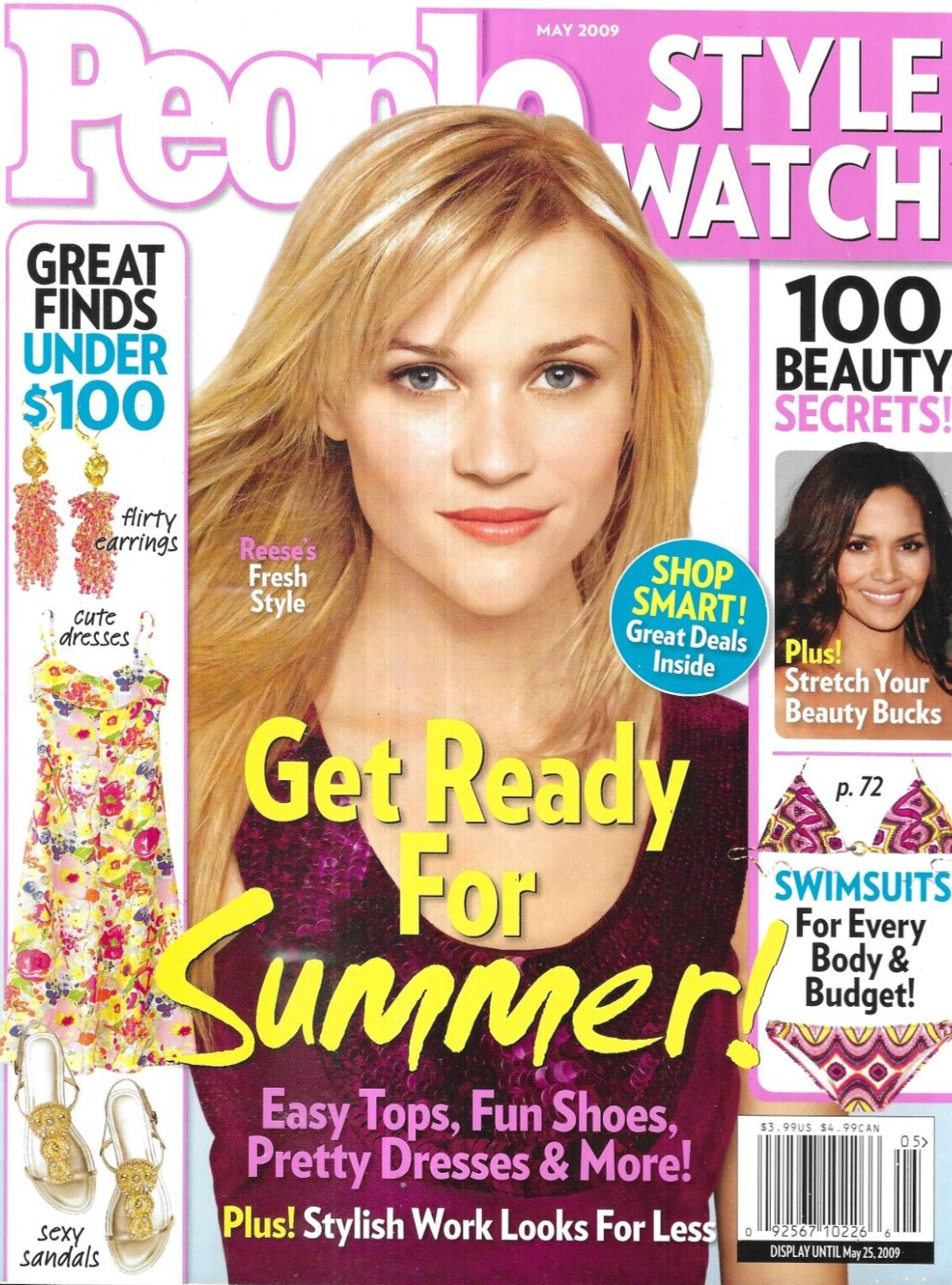 People Style Watch Magazine Reese Witherspoon 100 Beauty Secrets Swimsuits 2009