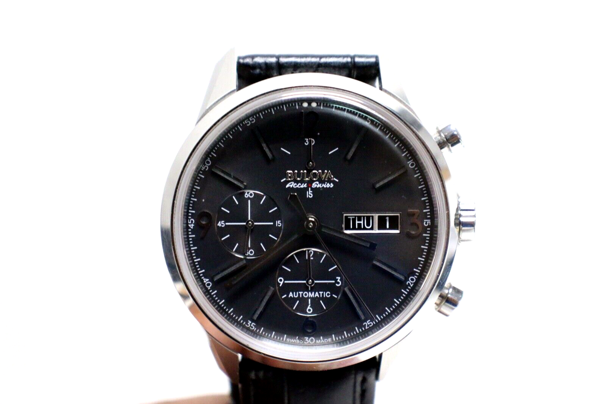 Bulova AccuSwiss Men's Watch Automatic Chronograph 41mm 63C115 | eBay