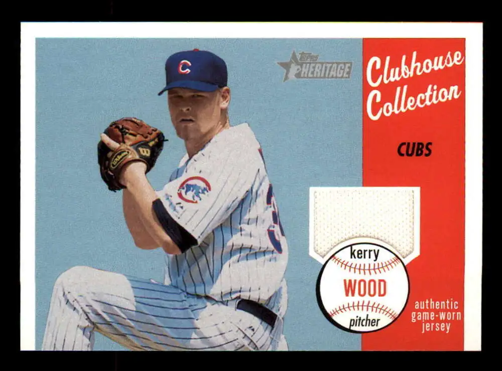 2003 Topps Heritage Clubhouse Relic Kerry Wood Cubs Jersey White c