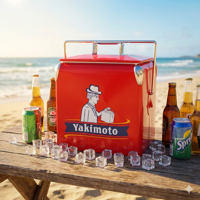 Yakimoto 14Qt Metal Cooler 18-Can Capacity - Ice Cold Relief for Parties＆Picnic