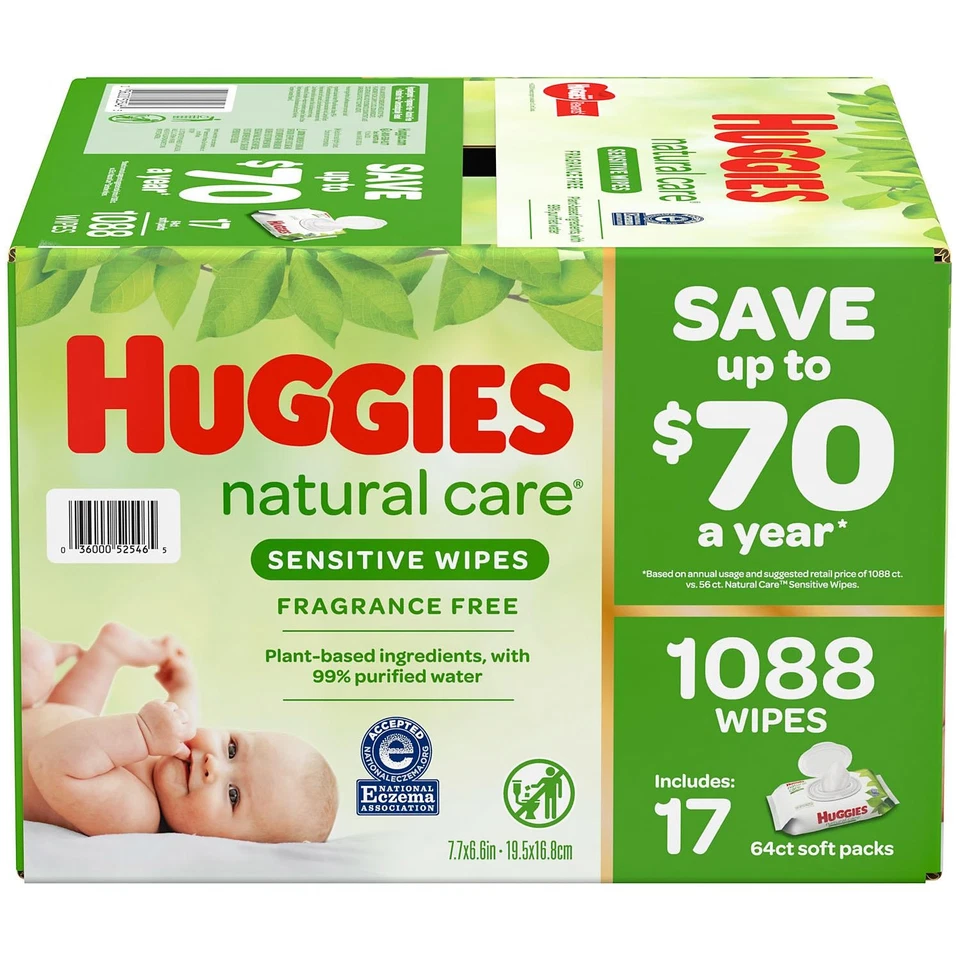 Huggies Wipes - Natural Care - Sensitive - 1,088 Wipes - 01\28