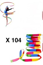Dance Ribbons Rainbow Streamers Rhythmic Gymnastics Ribbon Baton 104 Units 