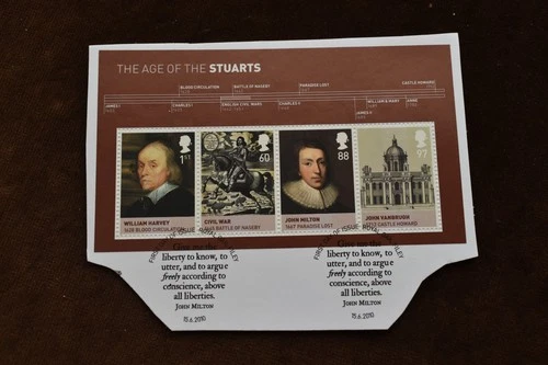 GB 2010 Age of the Stuarts m/s, Commemorative Stamps On Piece, Used ex FDC
