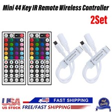 Mini 44 Key IR Remote Wireless Controller For 3528 5050 RGB LED Strip Light 2Set