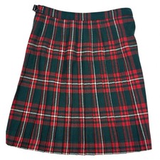 Moffat Weavers Vintage Tartan Plaid Kilt Skirt Youth 18 Blue Green Wool Scotland