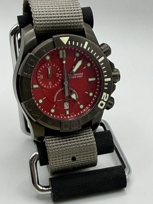 Victorinox Swiss Army Red Dial Dive Master 500 Chronograph Watch