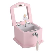 Pink Small Ballerina Musical Jewelry Box with Mirror and Lock for Girls  P