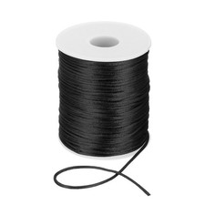 2mm x 110 Yard Nylon Satin String Cord Beading Knotting Cord Black