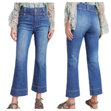 Anthropologie Pilcro and the Letterpress Jeans Crop Flare Denim Pants Blue 30