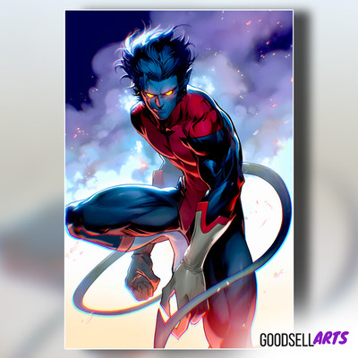 Nightcrawler Art Print, Marvel X-Men Poster, Kurt Wagner wall art, X-men gift