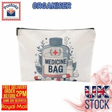 Medicine Bag Zip Pouch Travel First Aid Organiser Storage Case