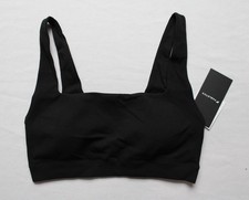 Fabletics Women's Sleek Seamless Square Neck Low Impact Bra EJ3 Black Medium NWT