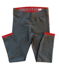 Under Armour Women HeatGear Crop Compression Leggings Gray Base Layer M/L