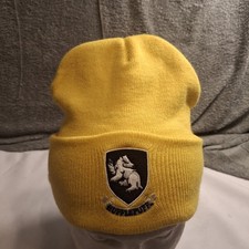 Harry Potter Wizarding World Hufflepuff Beanie Knit Cap OSFA Yellow/Gold Black