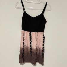 American Eagle ombré tie die cutout back mini dress y2k pink brown size XS