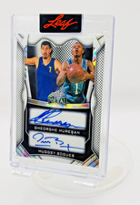Muggsy Bogues Gheorghe Muresan Dual Auto /8 Leaf Metal Cracked Ice Wizards Duo