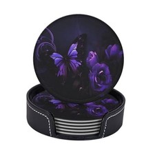 6 Pcs Flower Butterfly Purple Floral Watercolor Butterflies 4x4 Inches Zmf11