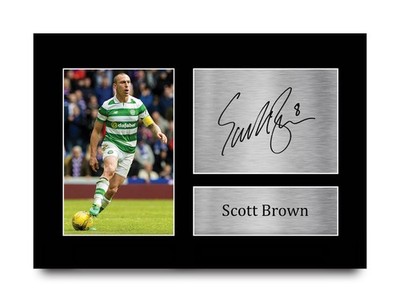 Scott Brown signed Celtic Pre Printed Autogramm Foto Memorabilia Geschenk