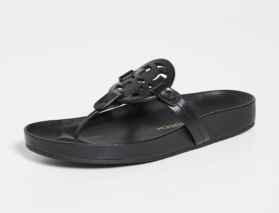 Tory Burch Women's Miller Cloud Leather Sandal - Black