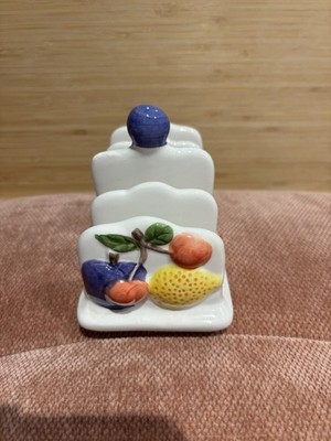 Rayware Ceramic 3D Fruit Print Toast Rack Vintage