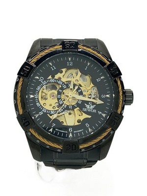 SEWOR Automatic Chronograph Style Black Dial Mechanical Watch Near Mint JAPAN
