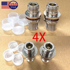 4Pcs N Female to N Female Bulkhead Connector RF Coaxial Adapter Waterproof 50 