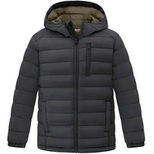 Big Boy's Puffer Waterproof Winter Jacket Packable Puffer Coat Gray Size 14-16yr