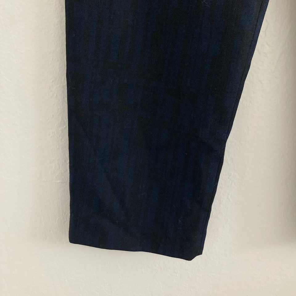 Pantalones a Rayas DKNY 100 % Lana De Colección Negro Azul Marino Donna Karan Nuevos con Etiquetas Stock Muerto Foto 4 de 4