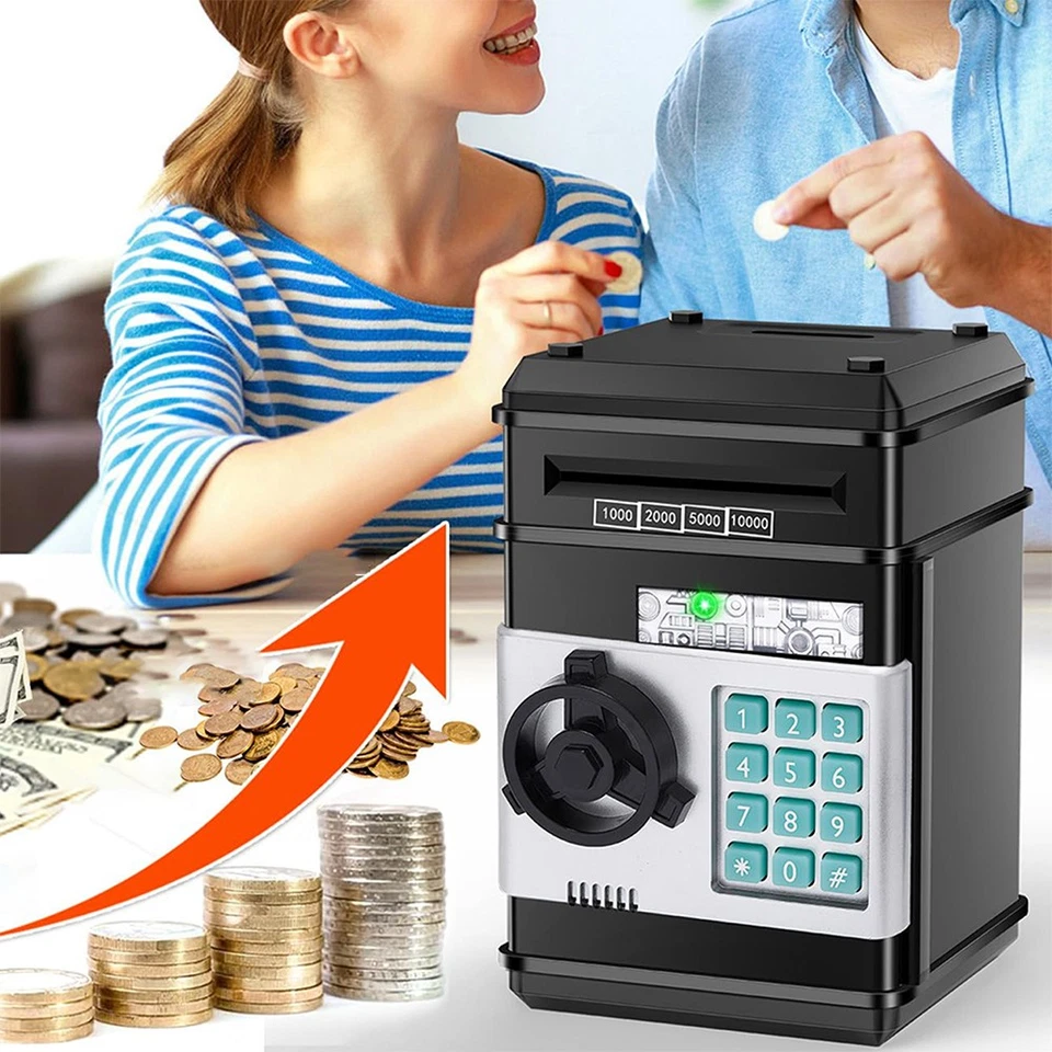 Spardose für Kinder Elektronischer Safe mit Passwort ATM Geldautomat Tresor DE - Bild 4 von 4