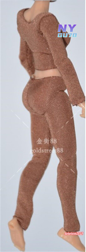 1:18 braune enge elastische lange Hose Hose Kleidung für 3,75 Zoll Figur - Bild 3 von 3